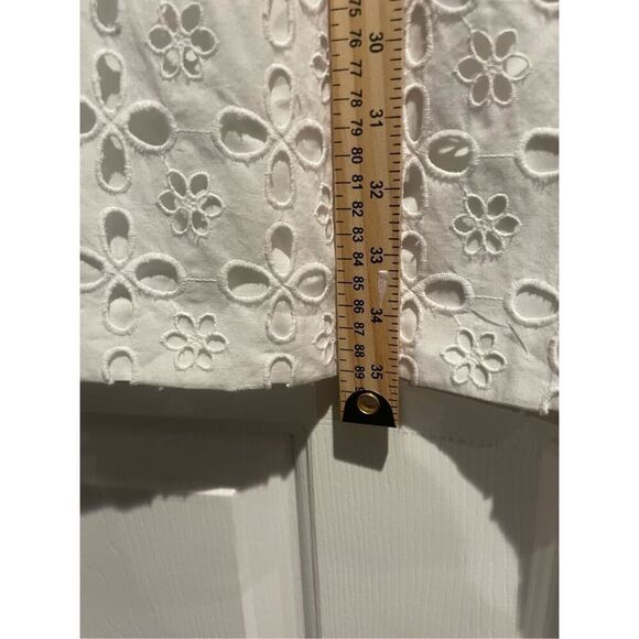Milly White Floral Eyelet Ruffled Wrap Summer Dress Size 6 - Picture 5 of 8